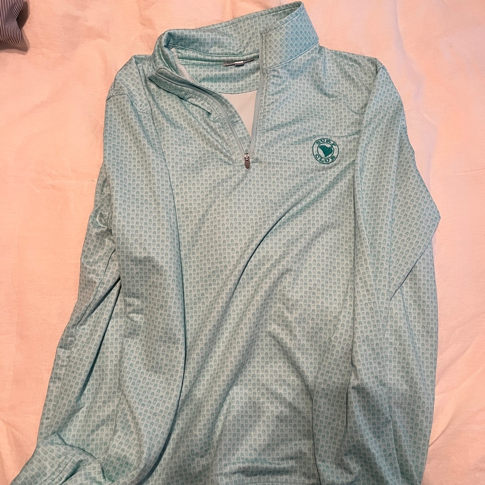 Peter Millar Aqua Quarter-Zip Pullover